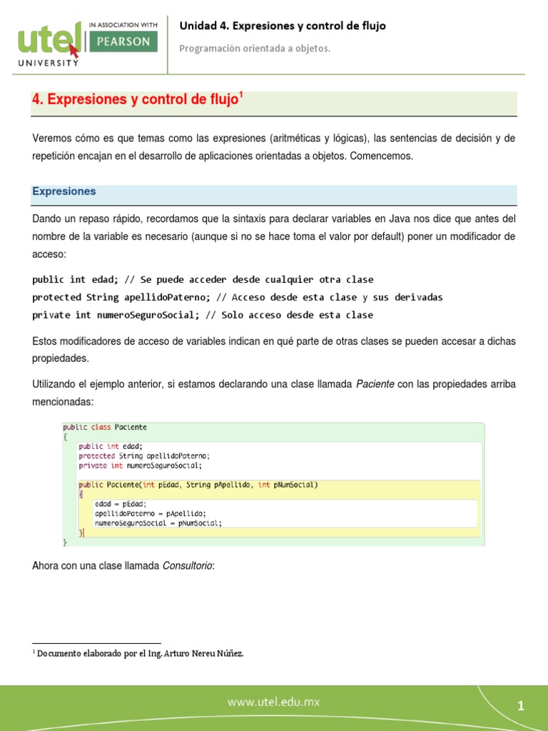 Expresiones y Control de Flujo en Java | PDF | Objeto (informática ...