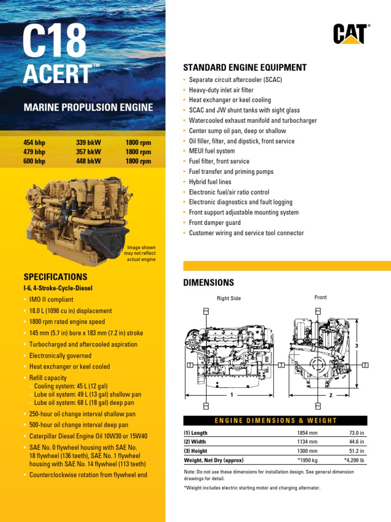 CAT C 18 Marine Maintenance Schedule PDF Engines Turbocharger