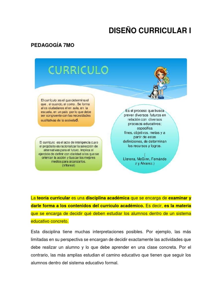 Teoría Curricular y sus Enfoques | PDF | Plan de estudios | Cognición
