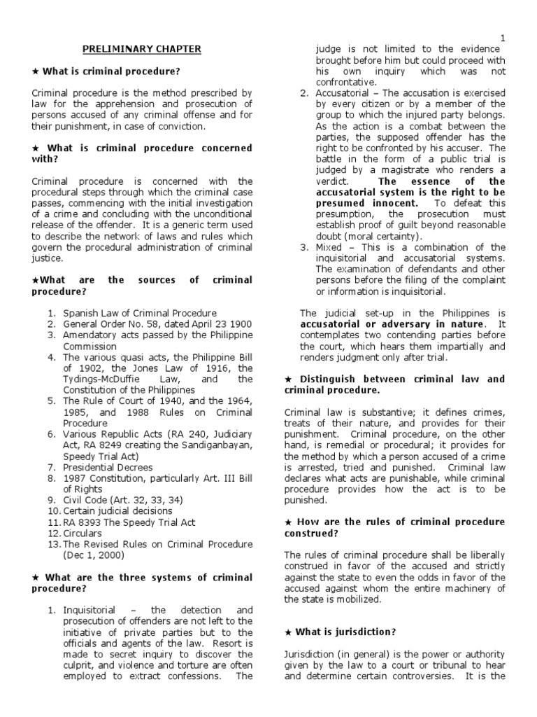 Overview of Philippine Criminal Procedure | PDF | Prosecutor | Jurisdiction