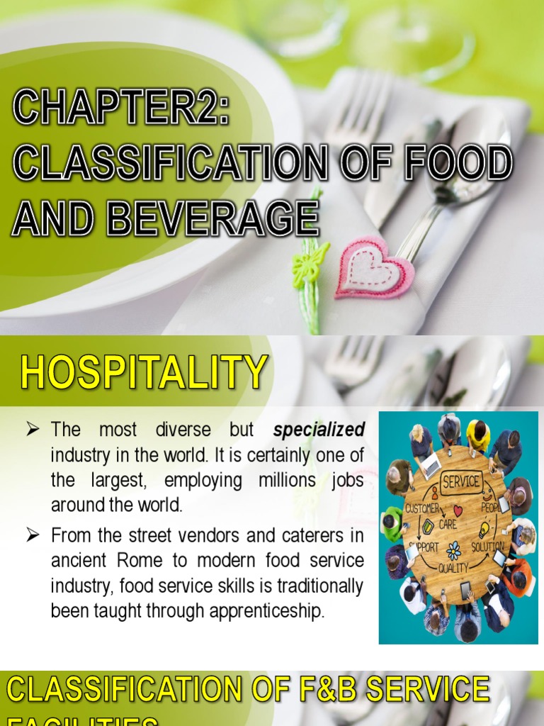 Fbschapter2Classification of Food and Beverage PDF Waiting Staff