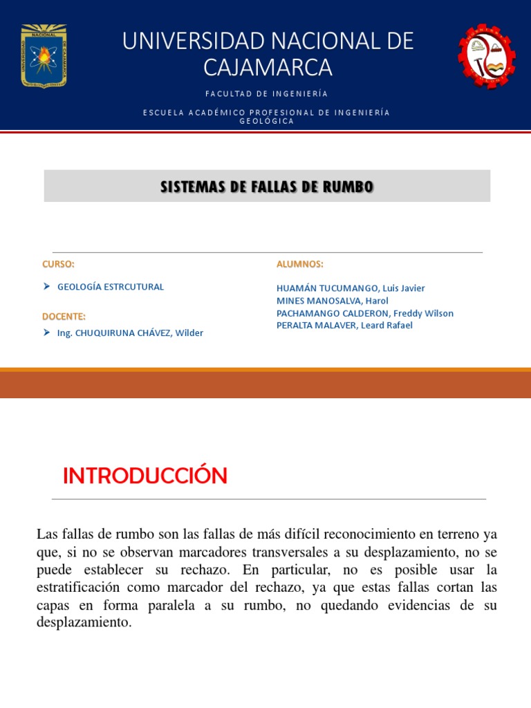 Sistema de Fallas de Rumbo | PDF | Falla (geología) | Geología estructural