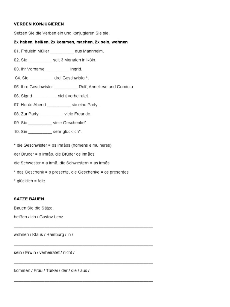 Liste Ii Verben Konjugieren PDF | PDF