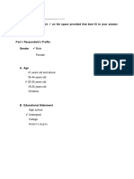 Please Put A Check Mark On The Space Provided That Best Fit To Your Answer. Thankyou!