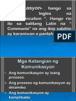 Mga Salitang May Kaugnayan Sa Komunikasyon - katayuan kinalaman