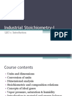 Industrial Stoichiometry-I: LEC-1: Introduction