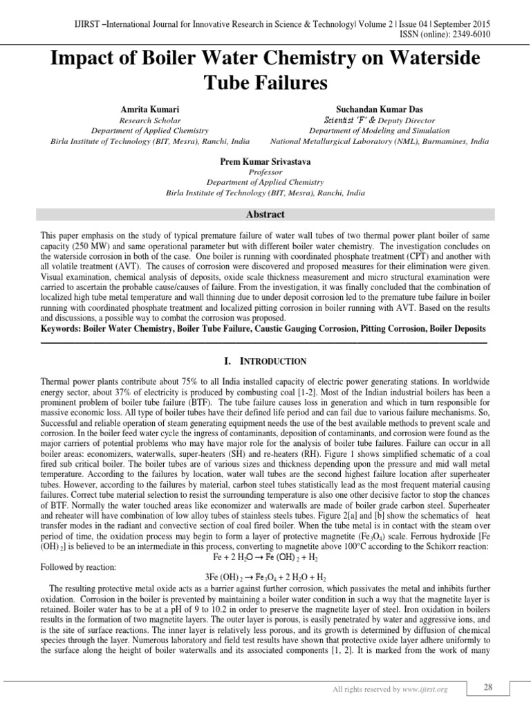 Impact of Boiler Water Chemistry On Wate PDF | PDF | Sodium Hydroxide ...