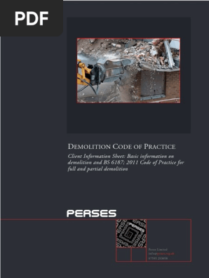 Demolition Code of Practice Client Information Sheet 1