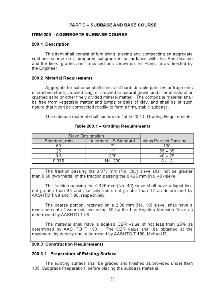 Dpwh Item 200 Latest 2004 Pdf Construction Aggregate Road