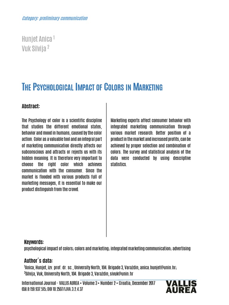 4 The Psychological Impact of Colors in Marketing Za Tisak | PDF ...