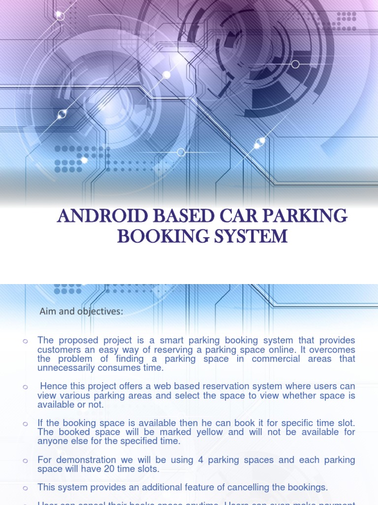 Android Based Car Parking Booking System Pdf Parking Lot Android