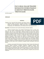 Nilai Kearifan Lokal Dalam Tradisi Nyadran Dam Bagong Di Kelurahan Ngantru Kecamatan Trenggalek Kabupaten Trenggalek