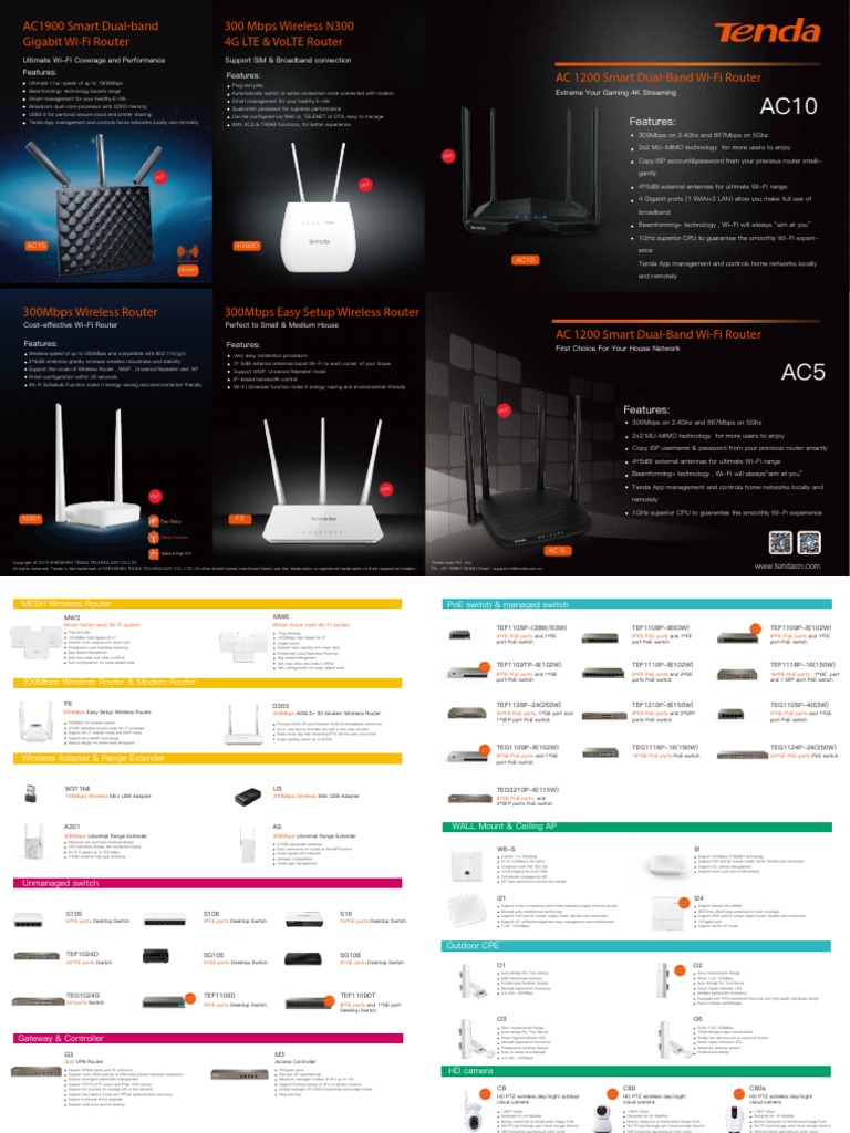 TENDA Brochure | PDF | Wi Fi | Virtual Private Network