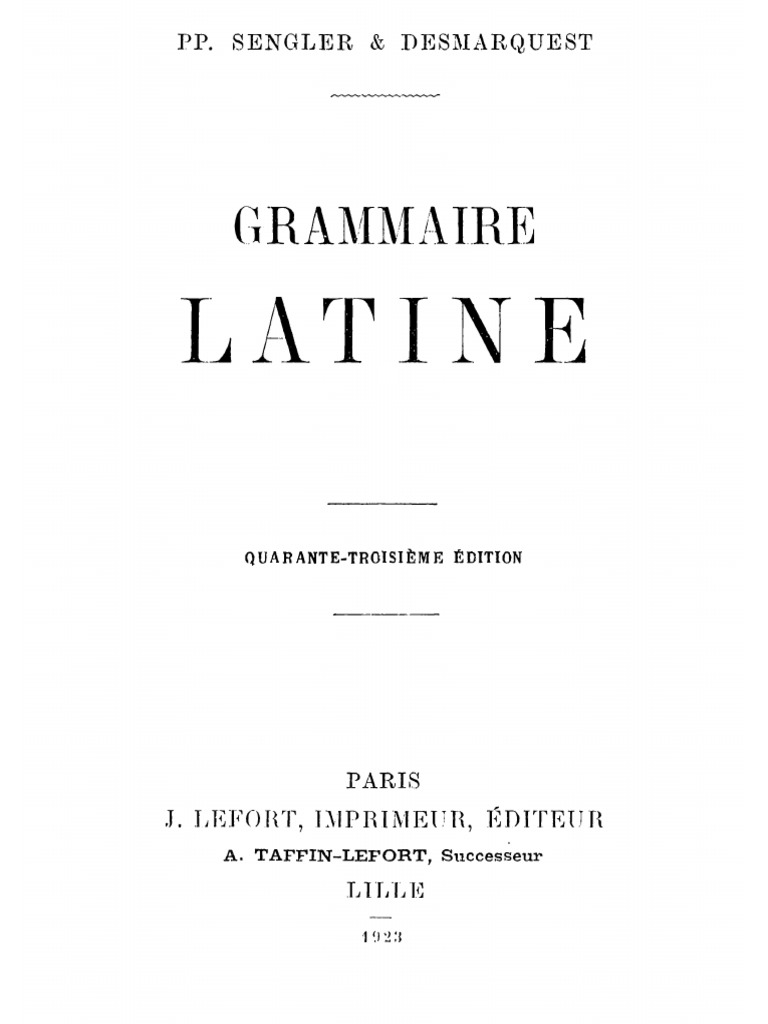 Grammaire Latine | PDF