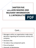 Chapter Five Decision Making and Relevant Information