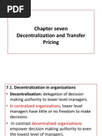 Chapter Seven Decentralization and Transfer Pricing