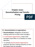 Chapter Seven Decentralization and Transfer Pricing