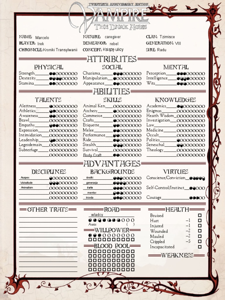 Attributes: Physical Mental Social | PDF | Role Playing Games | Leisure