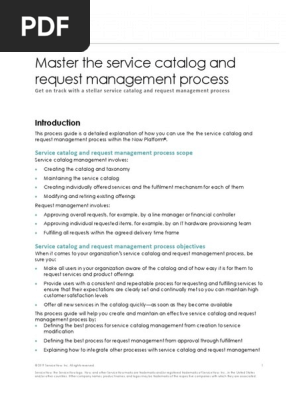 ServiceNow Master the Service Catalog and Request Management Process