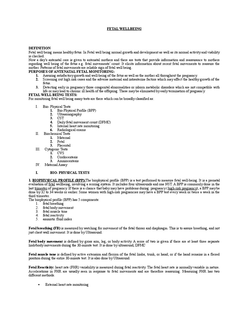 199042821 Fetal Well Being Doc Fetus Pregnancy