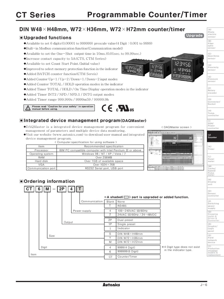 Autonics Counter Timer CT Series | PDF