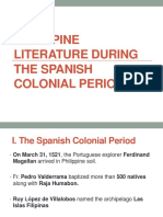 Philippine Literature During The Spanish Colonial Period