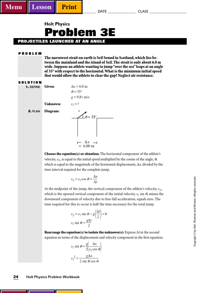 Angled Projectiles WS2 and Answers | PDF | Sine | Velocity