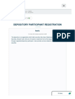 Functions of Depository Depository Participant Registration