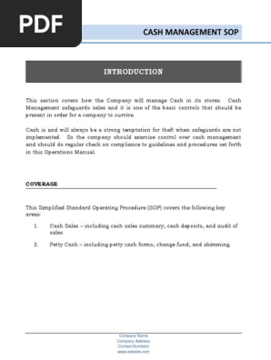Cash Management SOP