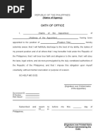 CS Form No. 32 Oath of Office 2018