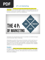 4P's of Marketing: Consumer. It Also Identifies Target Markets As Well As Applies Services and