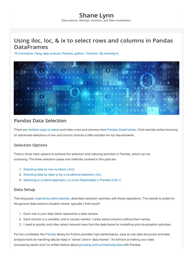 Iloc and Loc Uses PDF | PDF | Boolean Data Type | Array Data Type