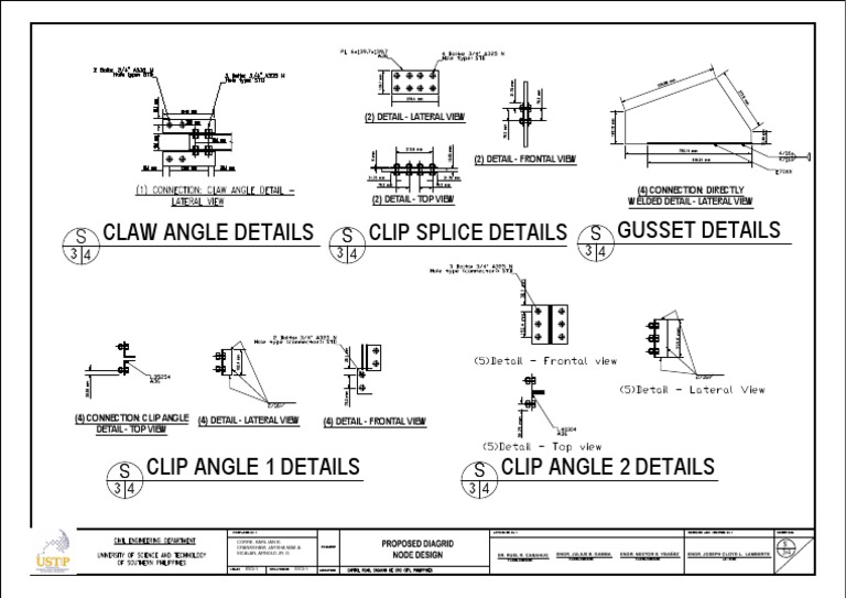 Steel Connection Detail Drawings | PDF
