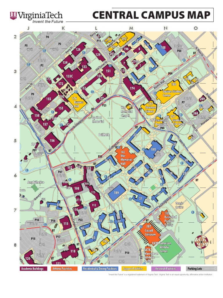 Virginia Tech Central Campus Map | PDF | Home & Garden