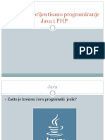 Objektno Orijentisano Programiranje Java I PHP