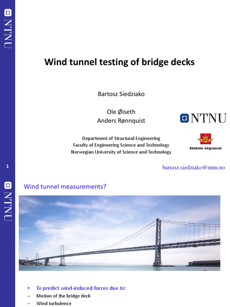 Wind Tunnel Testing for Bridge Decks | PDF | Wind Tunnel | Aerodynamics