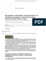 Sociedades, Mobilidades, Deslocamentos - Os Territórios Da Espera. O Caso Dos Mundos Americanos (De Ontem A Hoje)