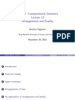 CS 372: Computational Geometry Arrangements and Duality: Antoine Vigneron