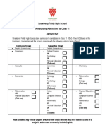 Class 11 Admission Info 2019 20