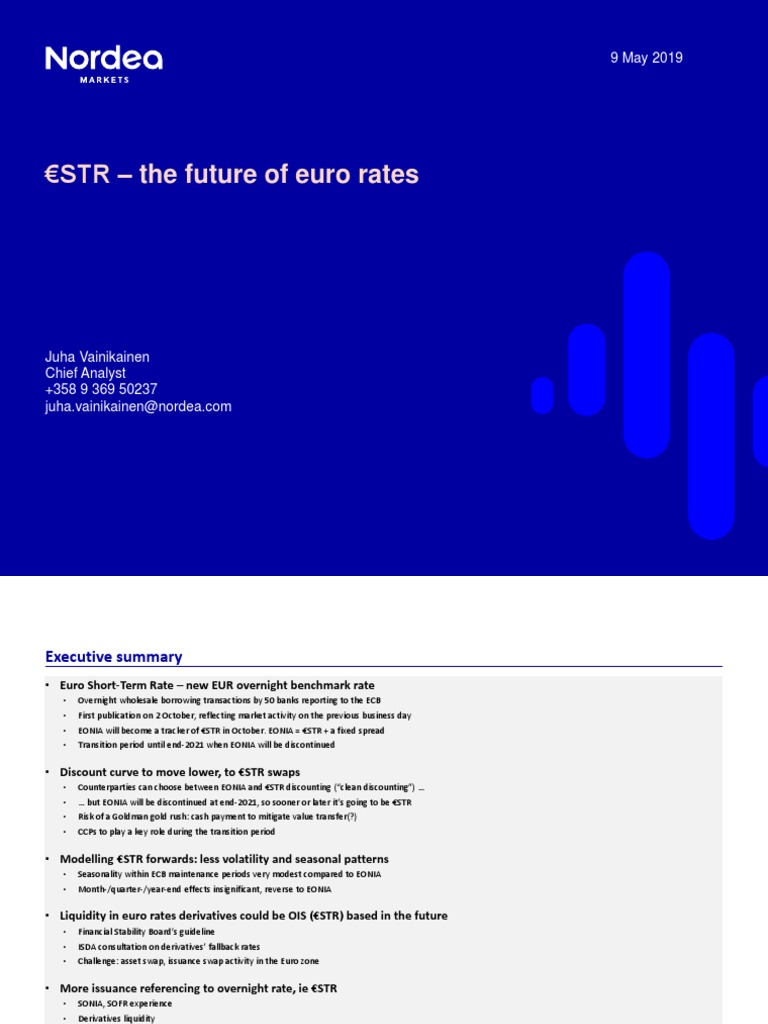 Str The Future Of Euro Rates Derivative Finance Investor