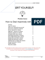 Assert Yourself - 07 - Dealing With Criticism Assertively