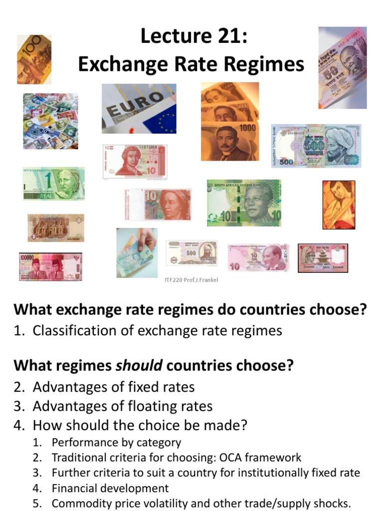 Exchange Rate Regimes Explained | PDF | Fixed Exchange Rate System ...