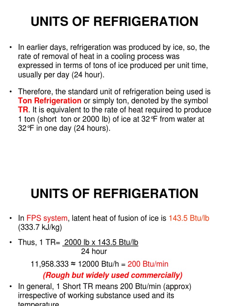 RAC C Units of Refrigeration Basics PDF