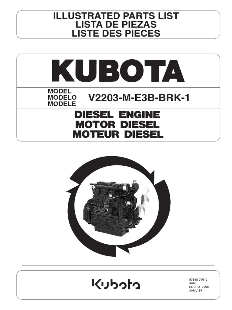 Motor Kubota V2203 M E3B | PDF