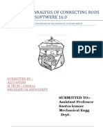 Design and Analysis of Connecting Rods Usign Ansys Softwere 16.0