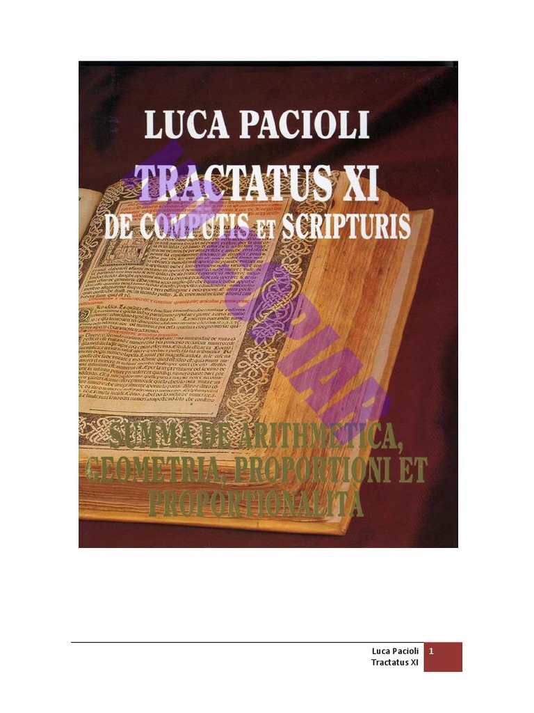 Luca Pacioli Tractatus XI