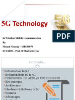 5G Technology: in Wireless Mobile Communication By: Manan Narang - 16BIS0070 ECE4009 - Prof. B Bhattacharyya