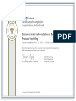 CertificateOfCompletion - Business Analysis Foundations Business Process Modeling