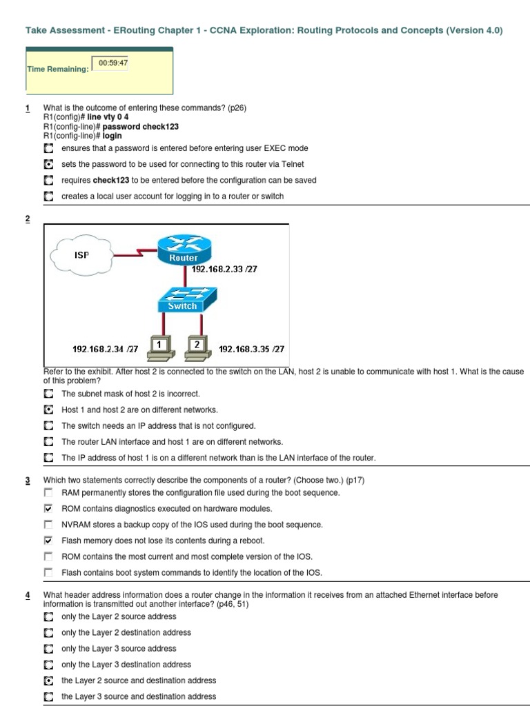 Take Assessment - Erouting Chapter 1 - Ccna Exploration: Routing ...