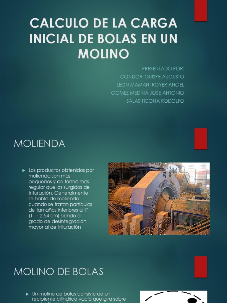 Cálculo de Carga Inicial en Molinos | PDF | Ingeniería mecánica ...